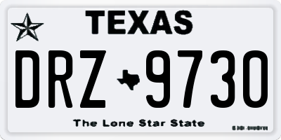 TX license plate DRZ9730