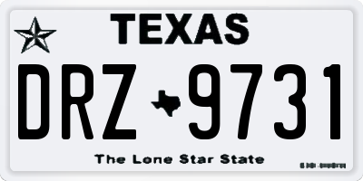 TX license plate DRZ9731