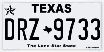 TX license plate DRZ9733