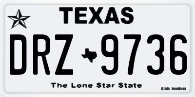 TX license plate DRZ9736