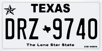 TX license plate DRZ9740
