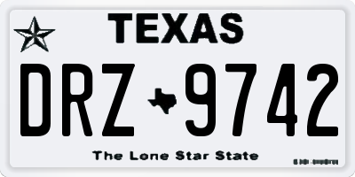 TX license plate DRZ9742