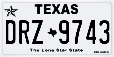 TX license plate DRZ9743