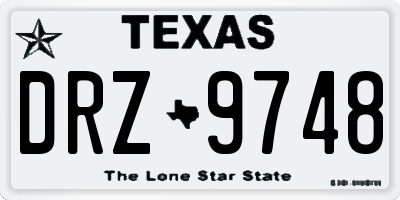 TX license plate DRZ9748