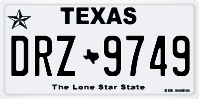 TX license plate DRZ9749