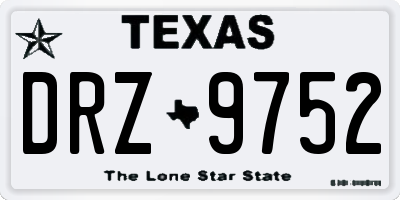 TX license plate DRZ9752