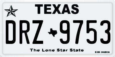 TX license plate DRZ9753