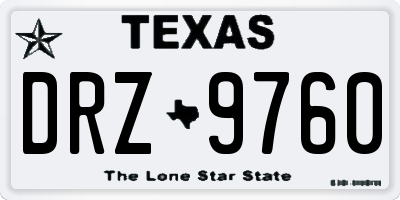 TX license plate DRZ9760