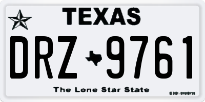TX license plate DRZ9761