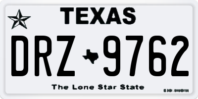 TX license plate DRZ9762