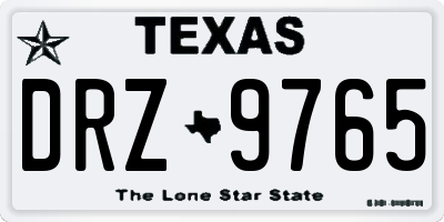TX license plate DRZ9765