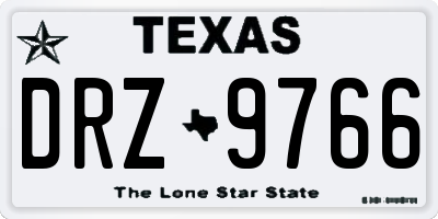 TX license plate DRZ9766