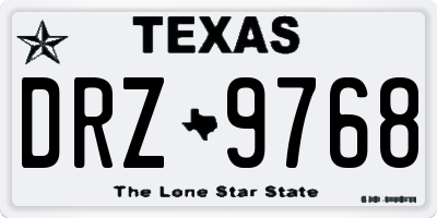 TX license plate DRZ9768