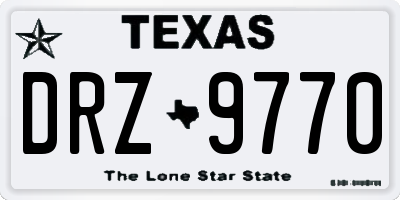 TX license plate DRZ9770
