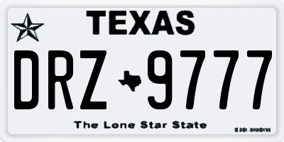 TX license plate DRZ9777
