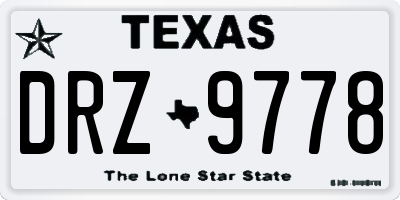 TX license plate DRZ9778