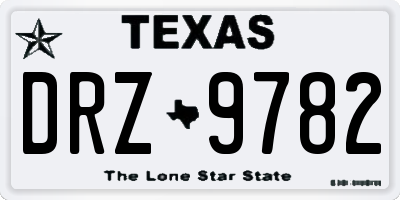 TX license plate DRZ9782