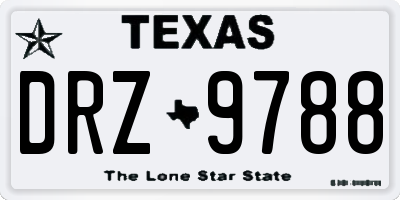 TX license plate DRZ9788