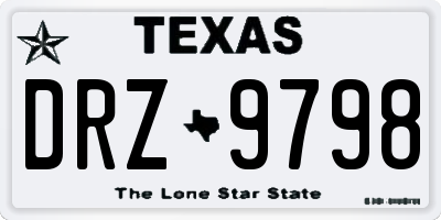 TX license plate DRZ9798
