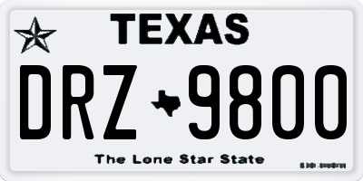 TX license plate DRZ9800