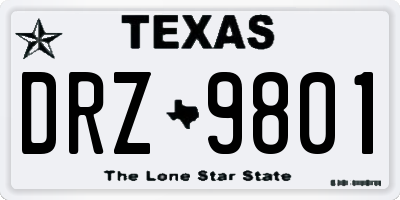 TX license plate DRZ9801