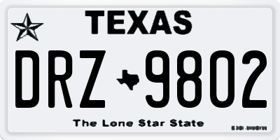 TX license plate DRZ9802