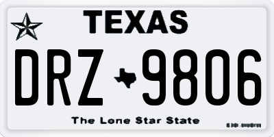 TX license plate DRZ9806