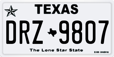 TX license plate DRZ9807