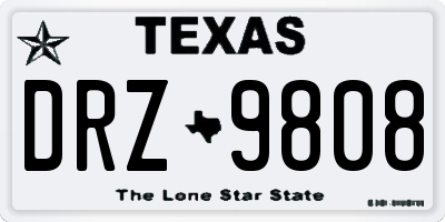 TX license plate DRZ9808