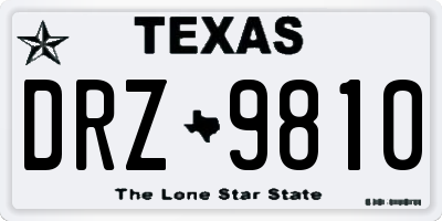 TX license plate DRZ9810