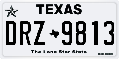 TX license plate DRZ9813