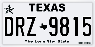 TX license plate DRZ9815