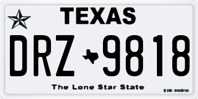 TX license plate DRZ9818