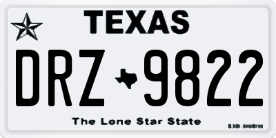 TX license plate DRZ9822