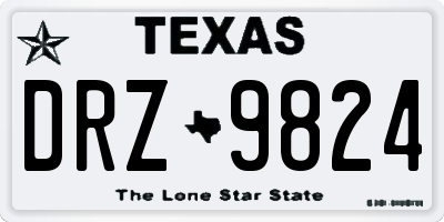 TX license plate DRZ9824