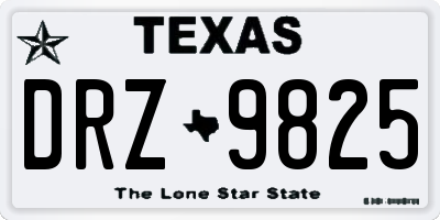 TX license plate DRZ9825