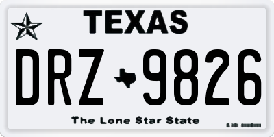 TX license plate DRZ9826