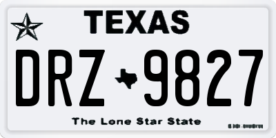 TX license plate DRZ9827