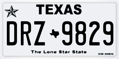 TX license plate DRZ9829