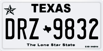 TX license plate DRZ9832