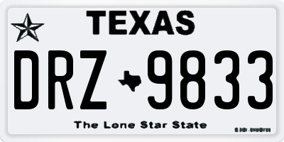 TX license plate DRZ9833