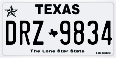 TX license plate DRZ9834