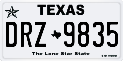 TX license plate DRZ9835