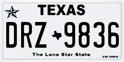 TX license plate DRZ9836