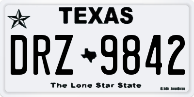 TX license plate DRZ9842