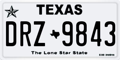 TX license plate DRZ9843
