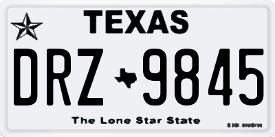 TX license plate DRZ9845
