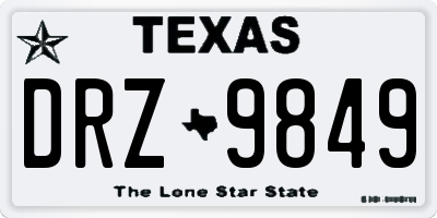 TX license plate DRZ9849