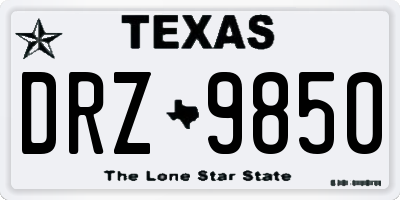 TX license plate DRZ9850