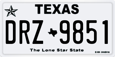 TX license plate DRZ9851